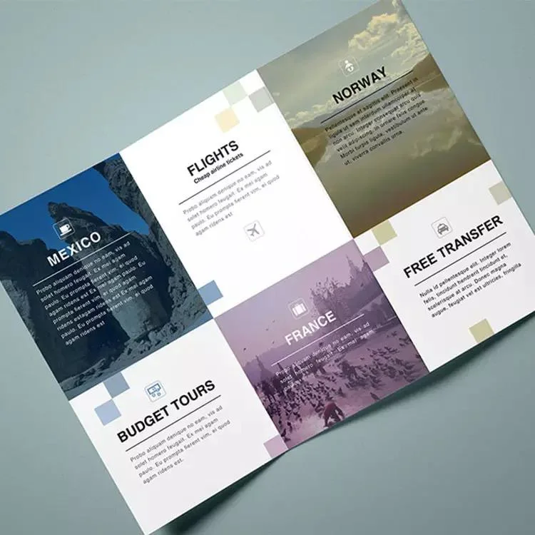 Custom Advertising Promotional Color Folded Flyer Booklet Brochure Leaflet Printing